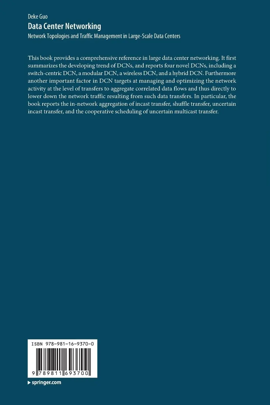 Rückseite: 9789811693700 | Data Center Networking | Deke Guo | Taschenbuch | xiv | Englisch