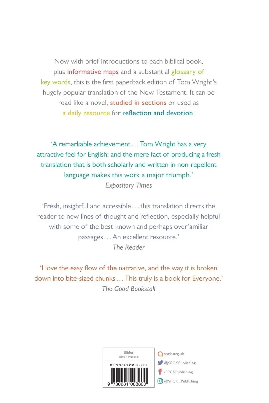 Rückseite: 9780281083800 | The New Testament for Everyone | Tom Wright | Taschenbuch | Englisch
