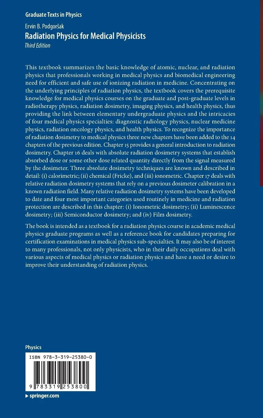 Rückseite: 9783319253800 | Radiation Physics for Medical Physicists | Ervin B. Podgorsak | Buch