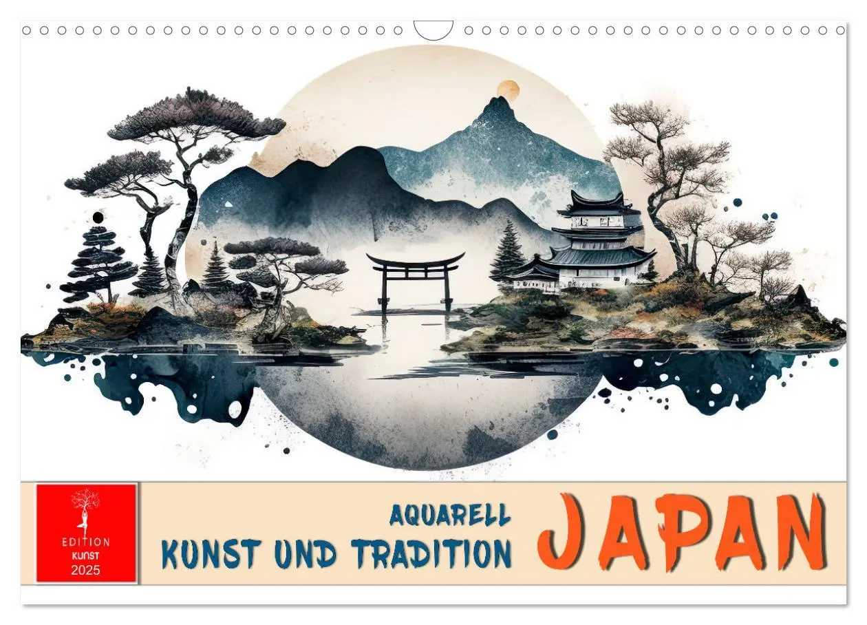 Cover: 9783457243800 | Japan - Aquarell Kunst und Tradition (Wandkalender 2025 DIN A3...