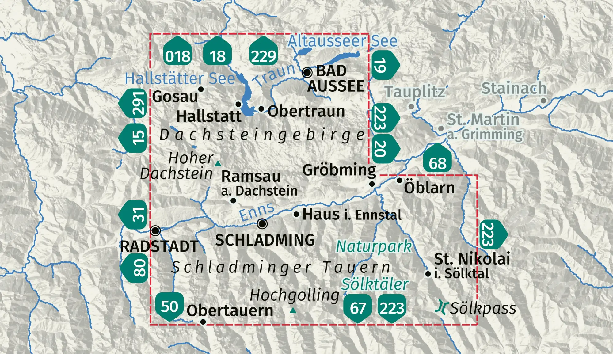 Bild: 9783991543800 | KOMPASS Wanderkarten-Set 293 Dachsteingebirge, Schladminger Tauern...