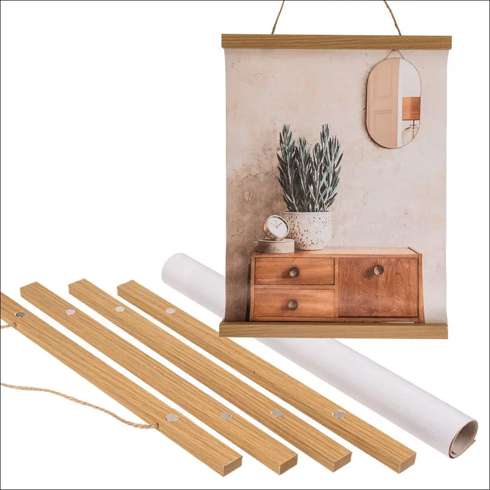 Holz-Posterleiste magnetisch, inkl. Bild, mit Band zum Aufhängen