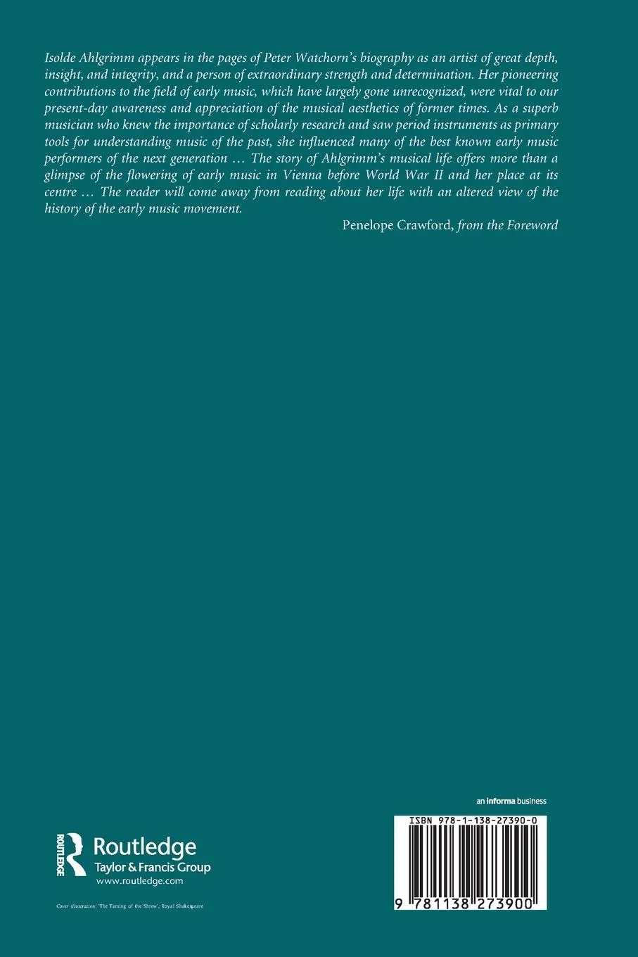 Rückseite: 9781138273900 | Isolde Ahlgrimm, Vienna and the Early Music Revival | Peter Watchorn