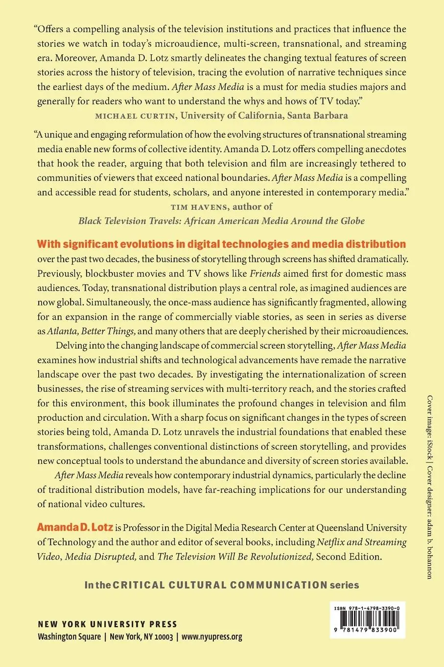 Rückseite: 9781479833900 | After Mass Media | Amanda D Lotz | Taschenbuch | Englisch | 2025