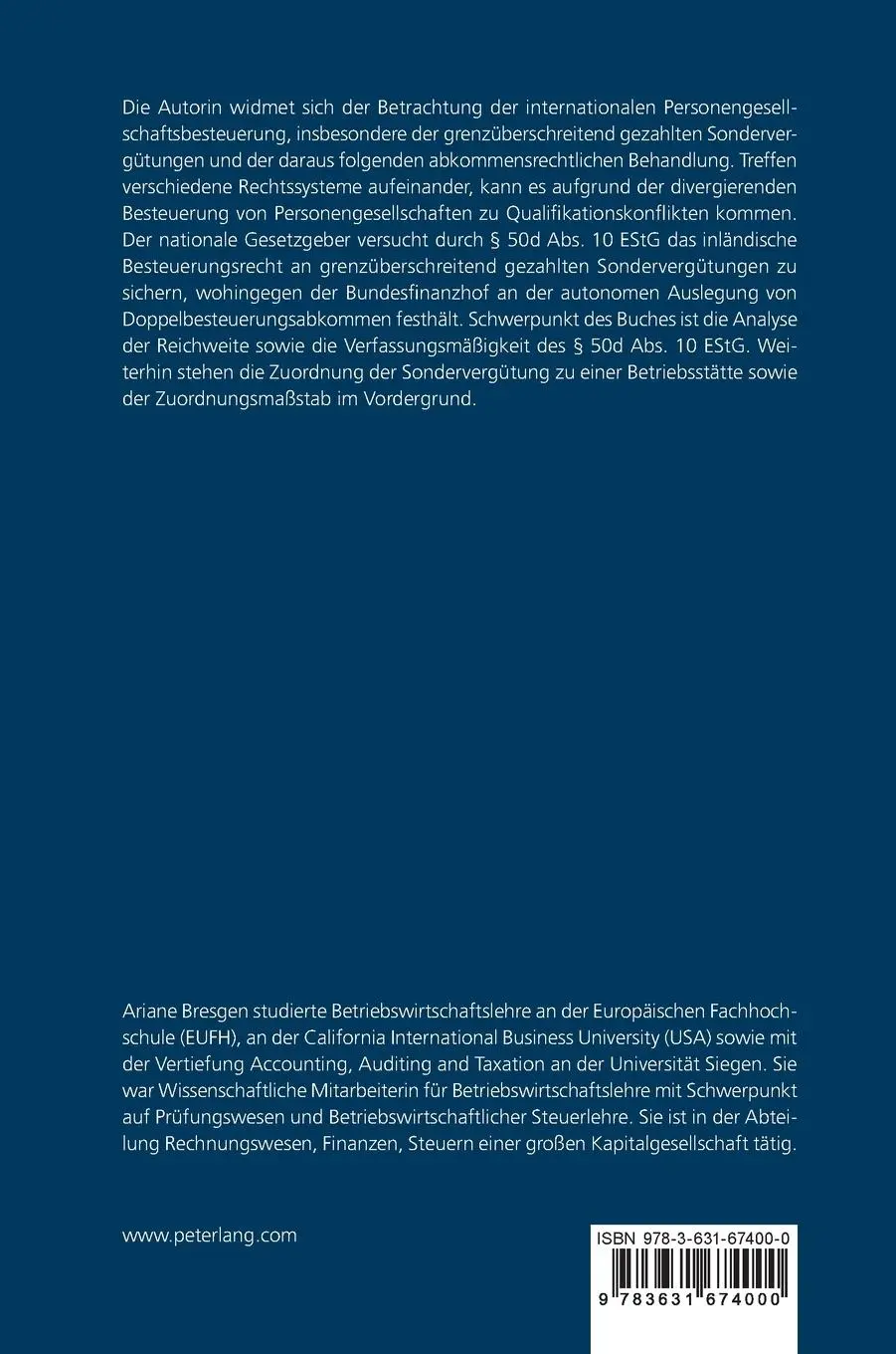 Rückseite: 9783631674000 | Qualifikationskonflikte bei Personengesellschaften im...
