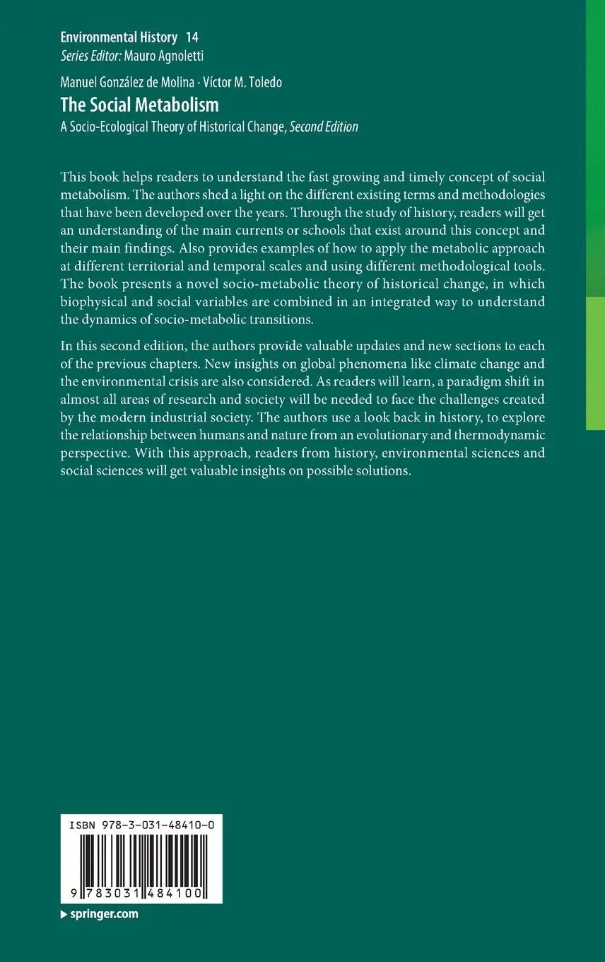 Rückseite: 9783031484100 | The Social Metabolism | A Socio-Ecological Theory of Historical Change