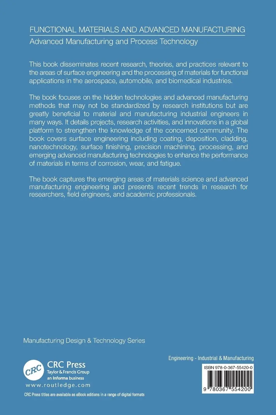 Rückseite: 9780367554200 | Advanced Manufacturing and Processing Technology | Prakash (u. a.)