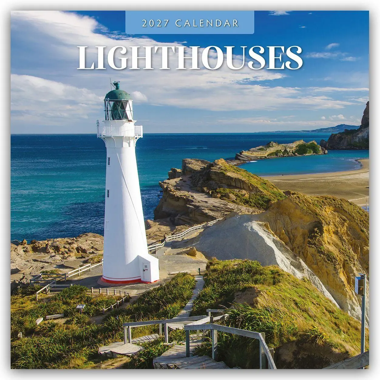 Cover: 9781837014200 | Lighthouses - Leuchttürme 2027 - 16-Monatskalender | Robin Red | 28 S.