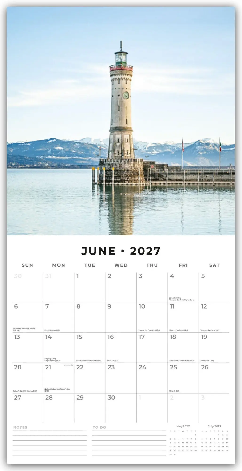 Bild: 9781837014200 | Lighthouses - Leuchttürme 2027 - 16-Monatskalender | Robin Red | 28 S.
