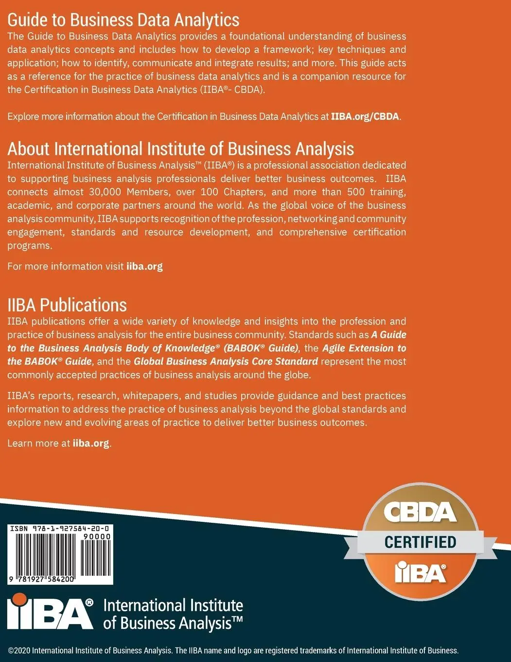 Rückseite: 9781927584200 | Guide to Business Data Analytics | Iiba | Taschenbuch | Englisch