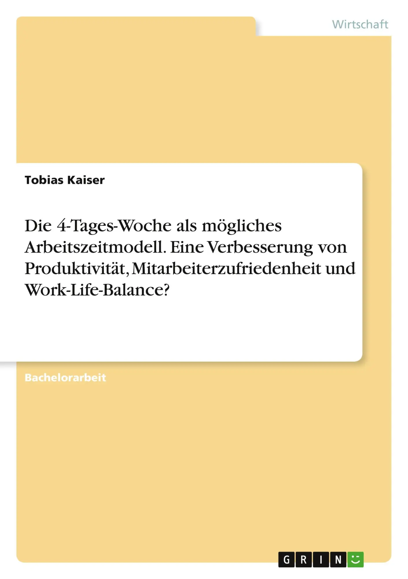 Cover: 9783346914200 | Die 4-Tages-Woche als mögliches Arbeitszeitmodell. Eine...
