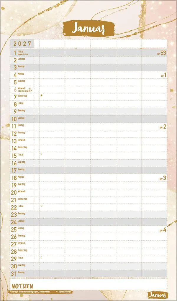 Bild: 9783819304200 | Familienplaner Metallic Glam 2027 | Verlag Korsch | Kalender | 14 S.