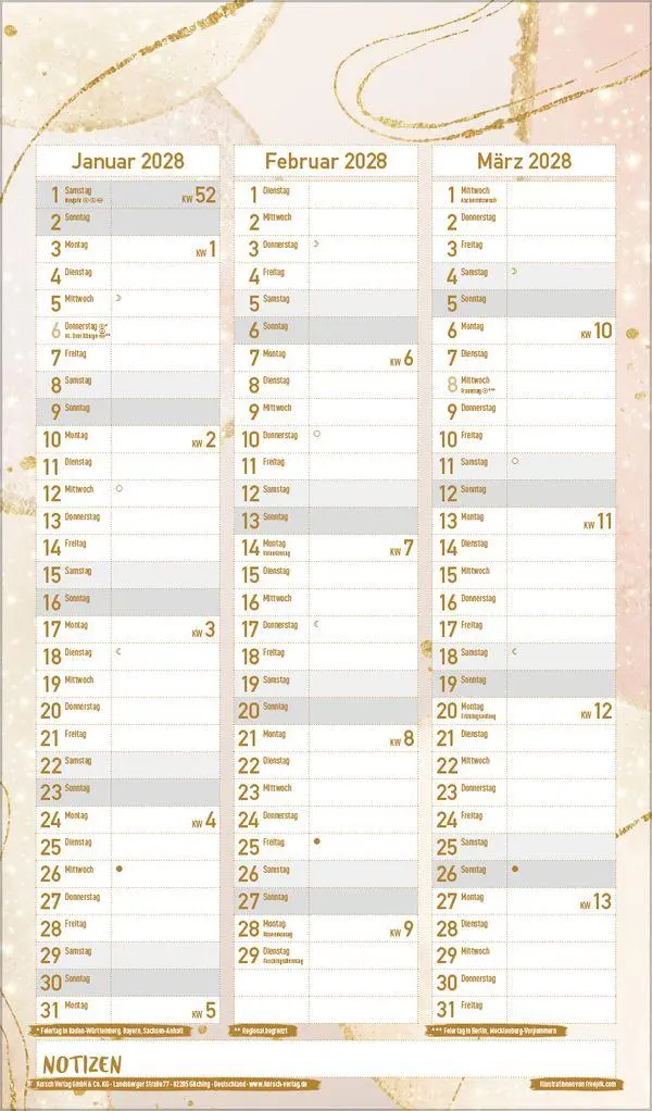 Bild: 9783819304200 | Familienplaner Metallic Glam 2027 | Verlag Korsch | Kalender | 14 S.