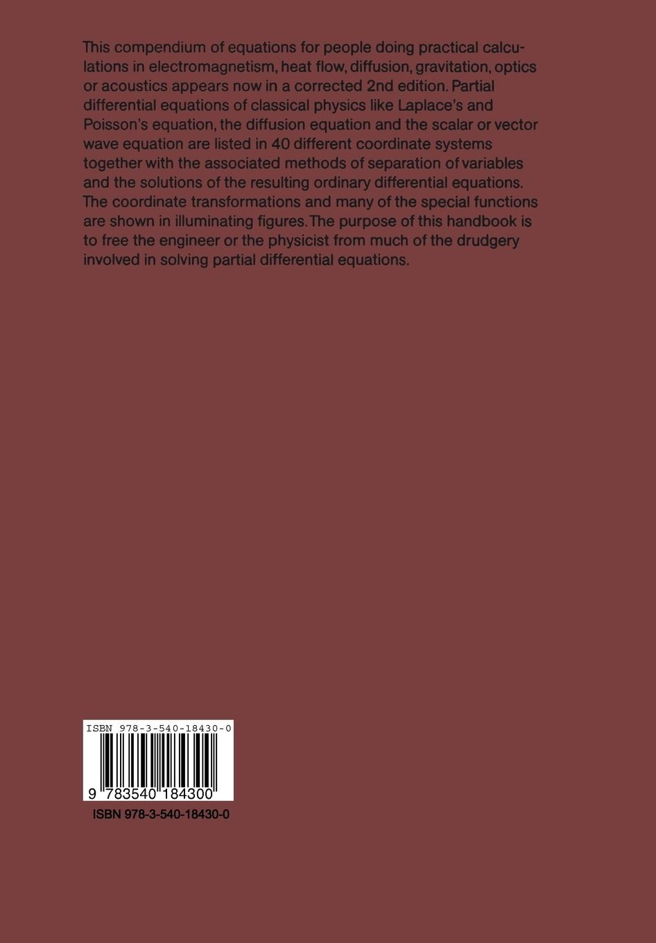 Rückseite: 9783540184300 | Field Theory Handbook | D. E. Spencer (u. a.) | Taschenbuch | viii