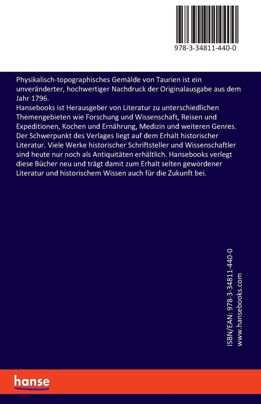 Rückseite: 9783348114400 | Physikalisch-topographisches Gemälde von Taurien | Peter Simon Pallas