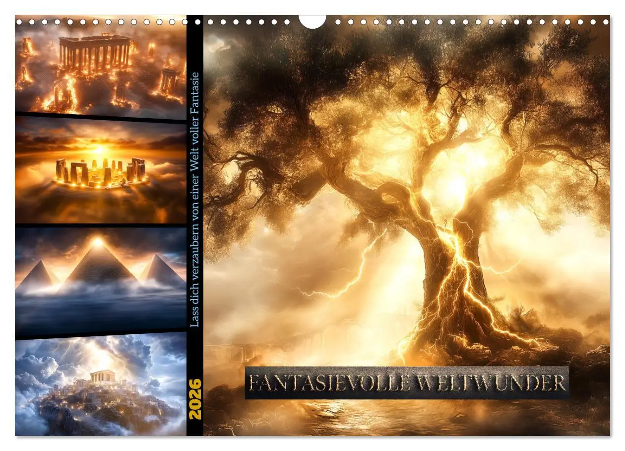 Cover: 9783457254400 | Fantasievolle Weltwunder (Wandkalender 2026 DIN A3 quer), CALVENDO...