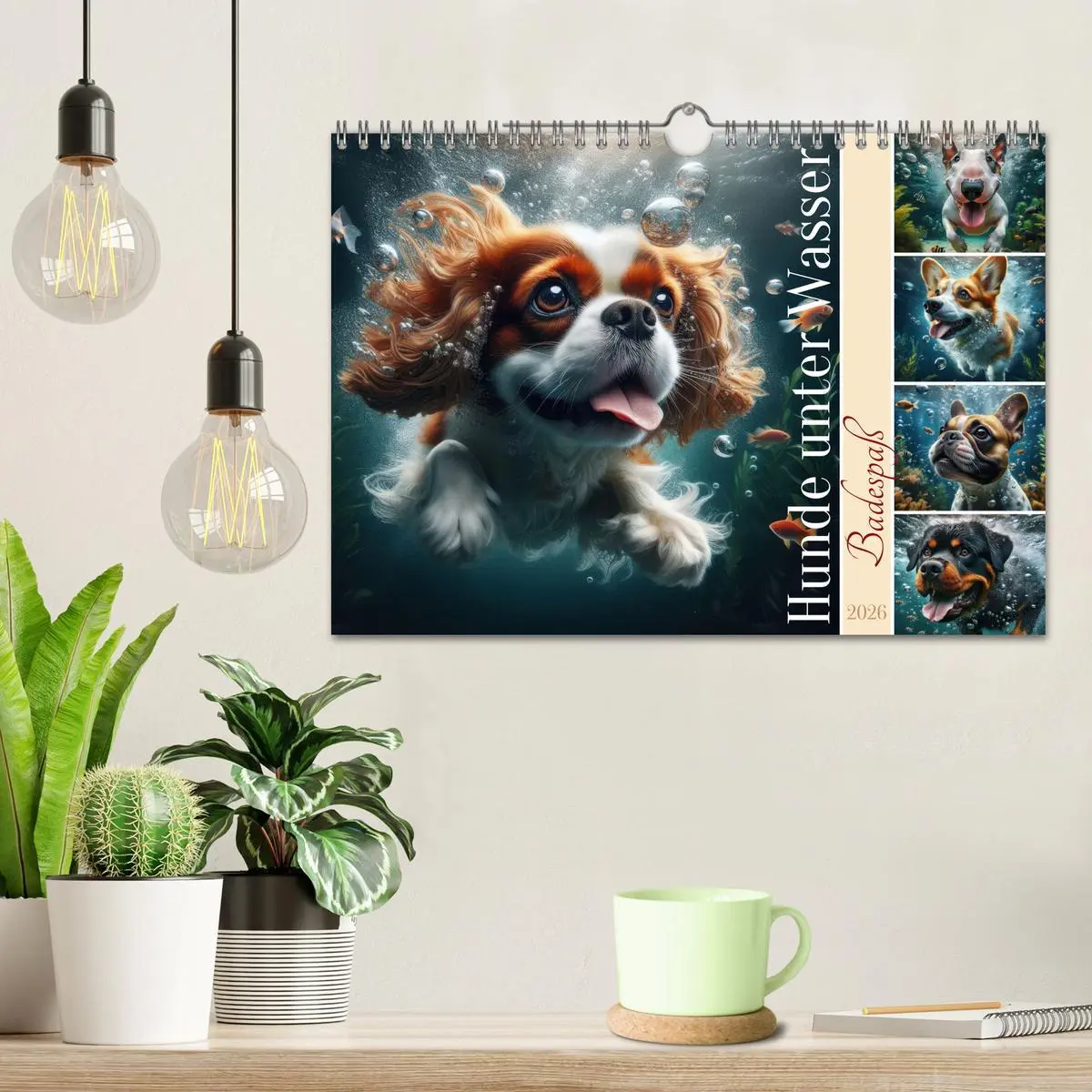 Bild: 9783457324400 | Badespaß - Hunde unter Wasser (Wandkalender 2026 DIN A4 quer),...