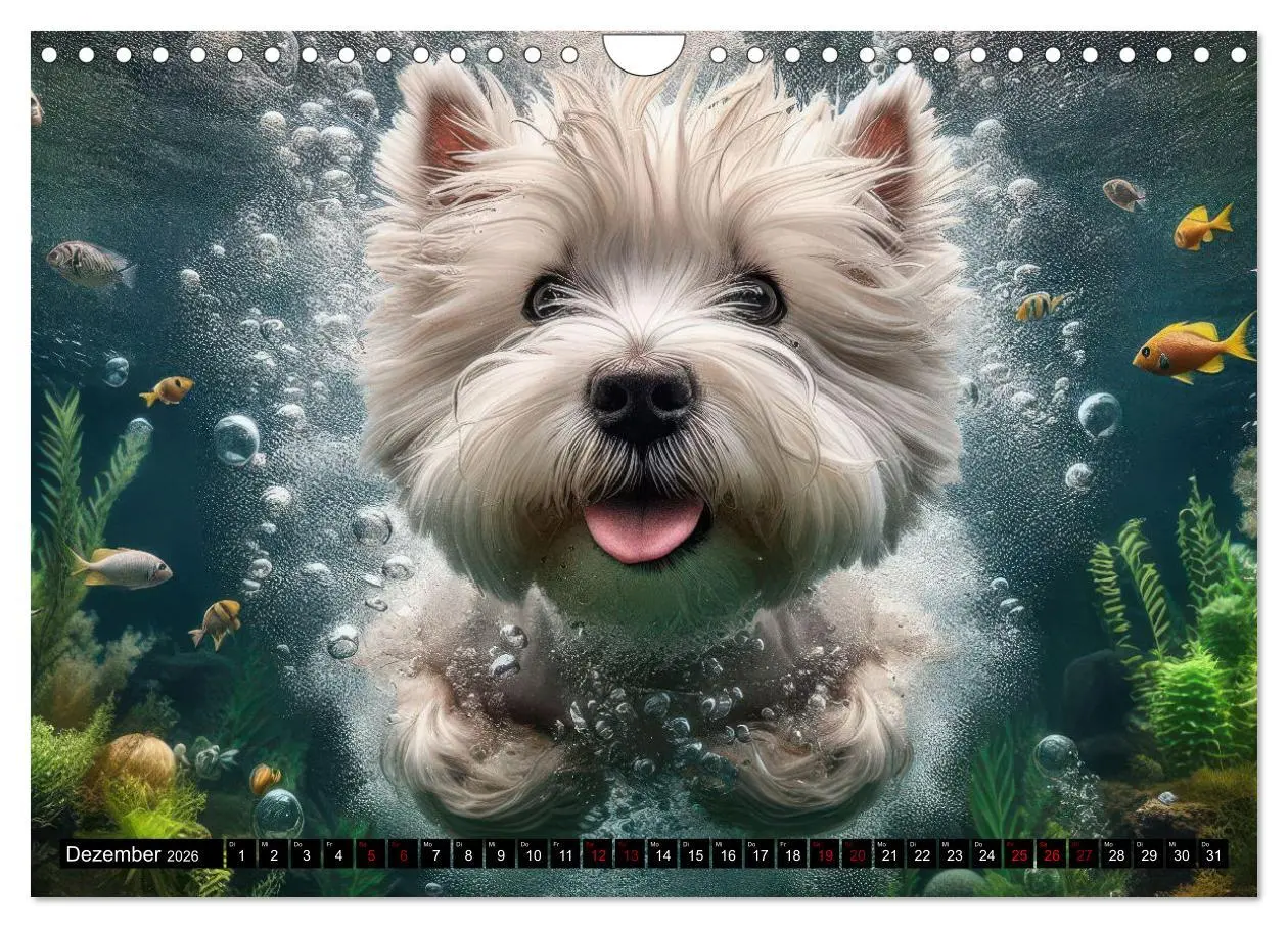 Bild: 9783457324400 | Badespaß - Hunde unter Wasser (Wandkalender 2026 DIN A4 quer),...