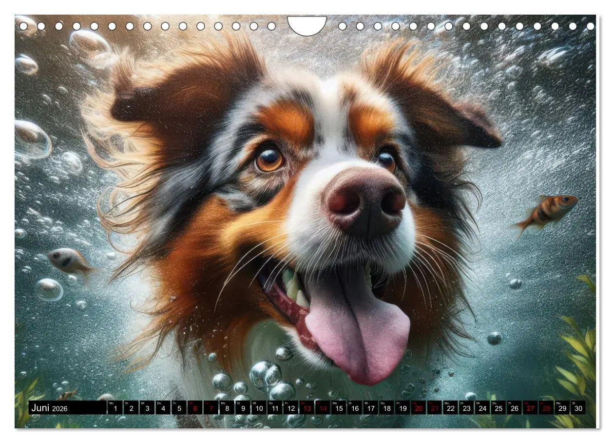 Bild: 9783457324400 | Badespaß - Hunde unter Wasser (Wandkalender 2026 DIN A4 quer),...