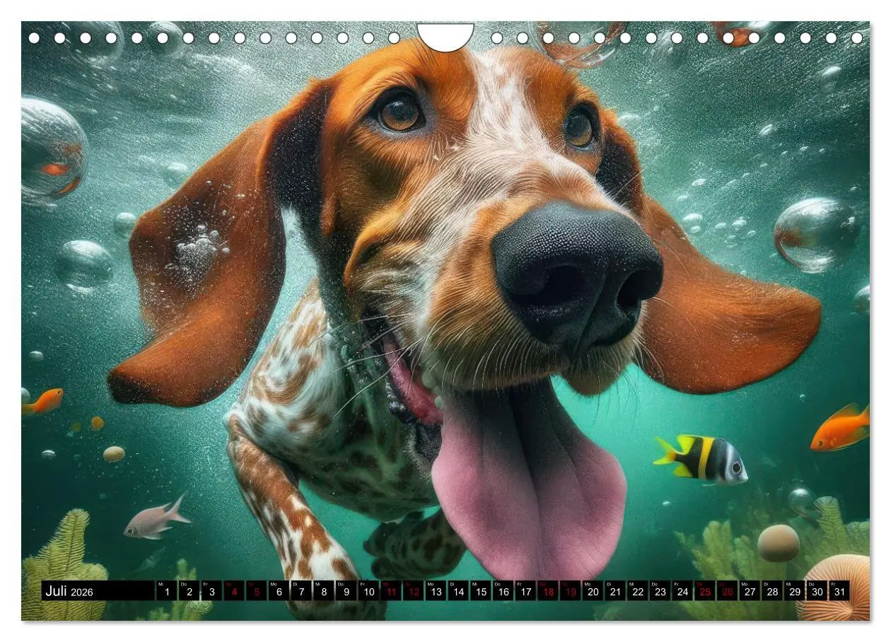 Bild: 9783457324400 | Badespaß - Hunde unter Wasser (Wandkalender 2026 DIN A4 quer),...