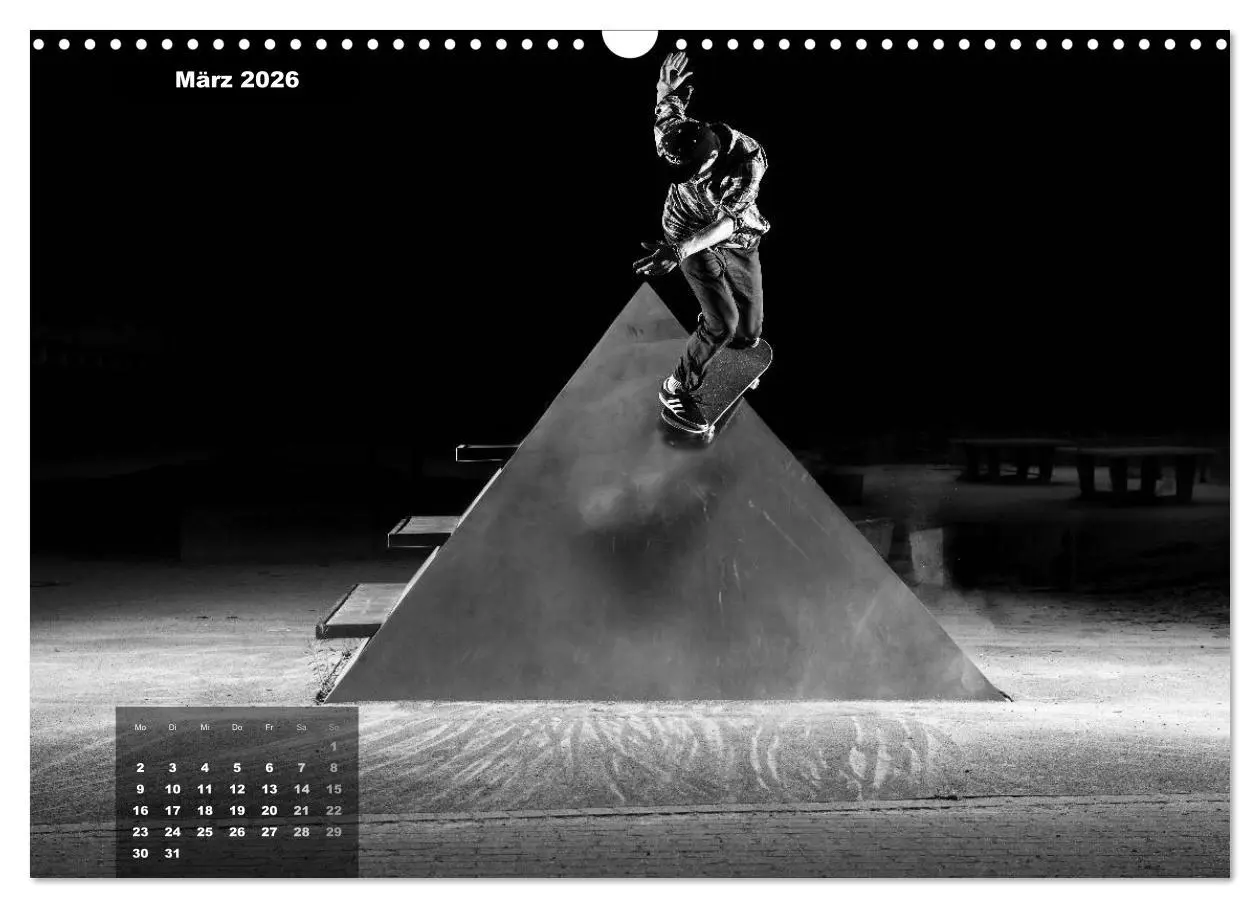 Bild: 9783516104400 | Skateboarden in Schwarz-Weiß (Wandkalender 2026 DIN A3 quer),...