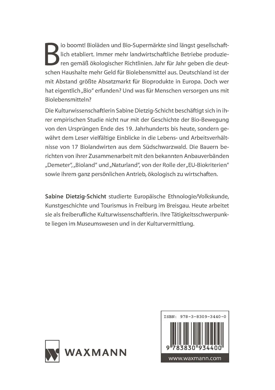 Rückseite: 9783830934400 | Biobauern heute | Sabine Dietzig-Schicht | Taschenbuch | 300 S. | 2018
