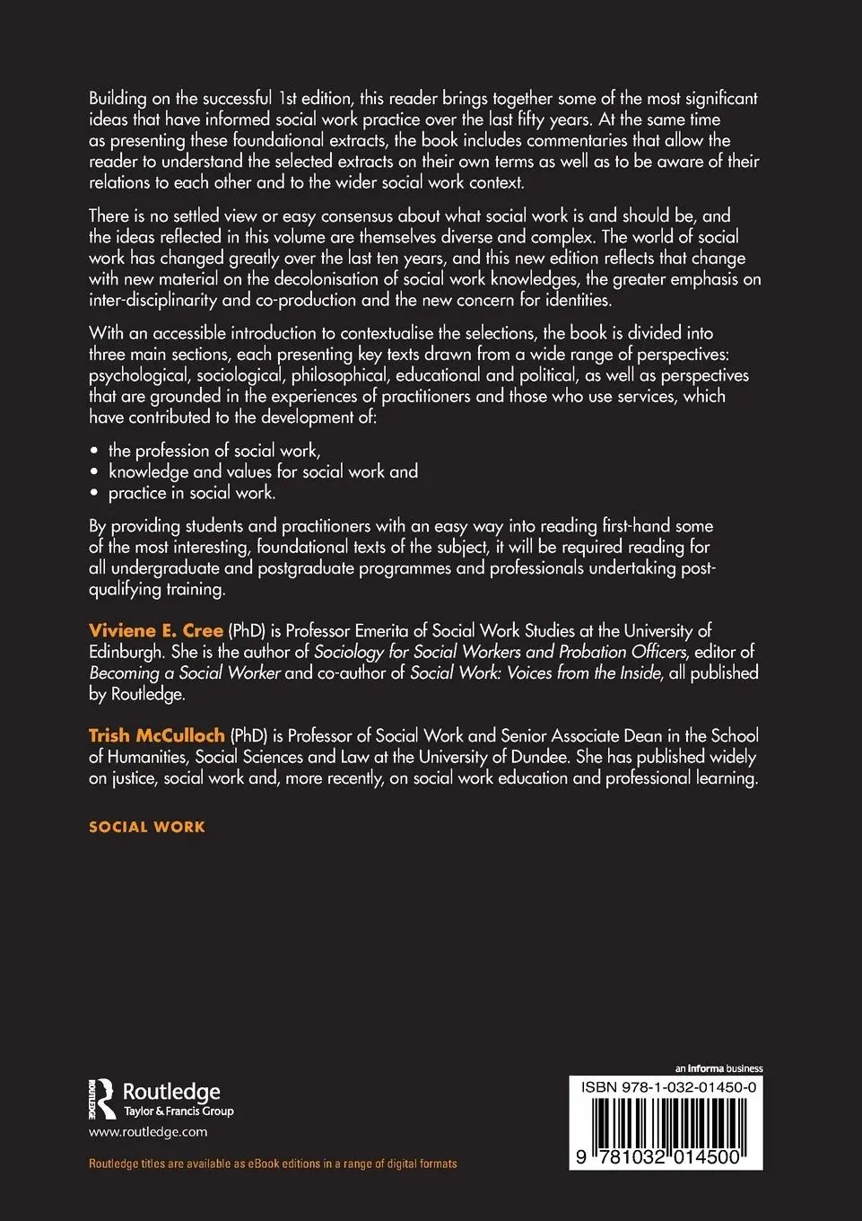 Rückseite: 9781032014500 | Social Work | A Reader | Viviene E. Cree (u. a.) | Taschenbuch | 2023