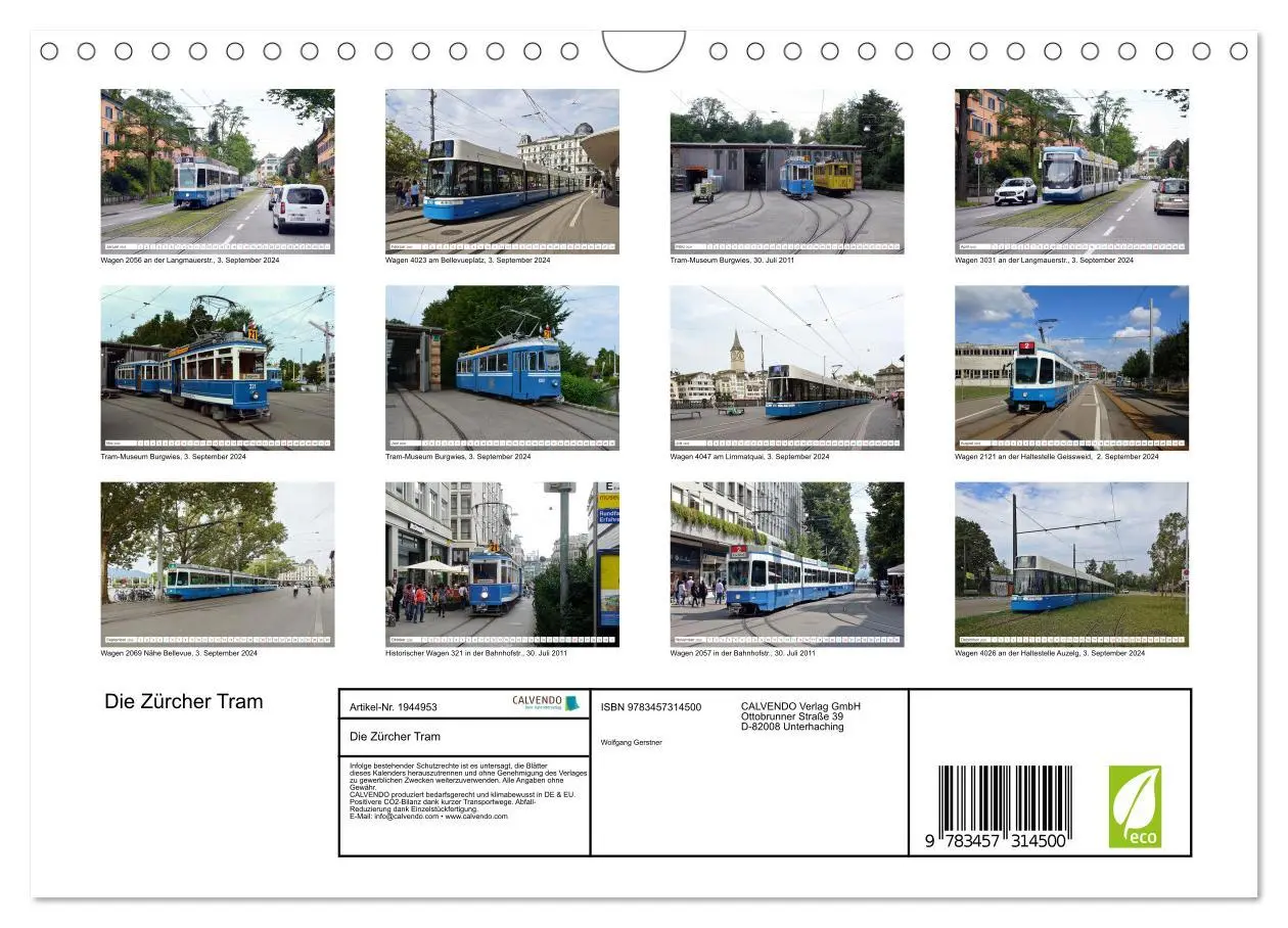 Bild: 9783457314500 | Die Zürcher Tram (Wandkalender 2026 DIN A4 quer), CALVENDO...