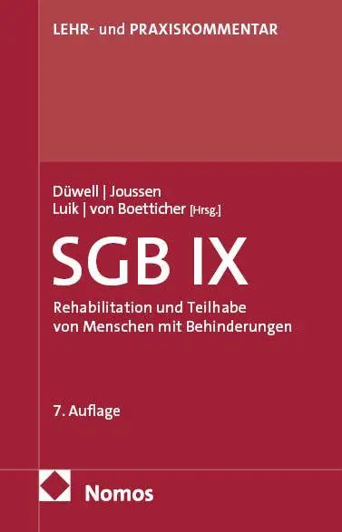 Cover: 9783848774500 | Sozialgesetzbuch IX: SGB IX | Franz Josef Düwell (u. a.) | Buch | 2025