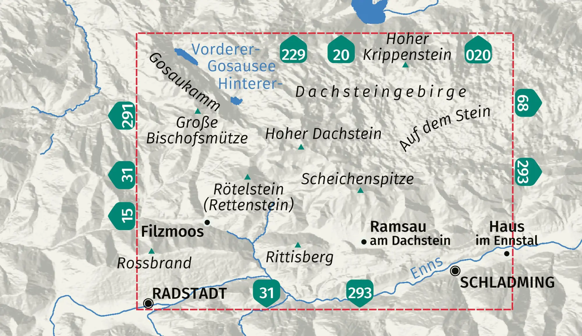 Bild: 9783991544500 | KOMPASS Wanderkarte 031 Der Dachstein, Ramsau, Filzmoos 1:25.000