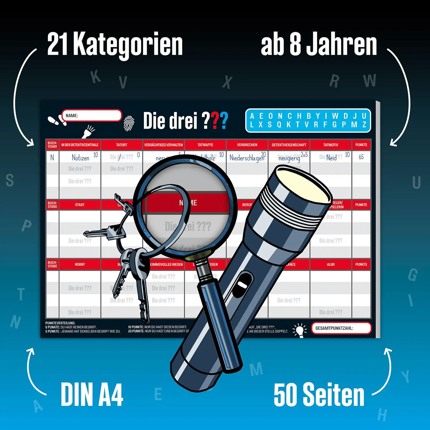 Bild: 4002051684600 | Die drei ???: Stadt - Land - Rocky Beach | Spiel | Spiel | Geblockt