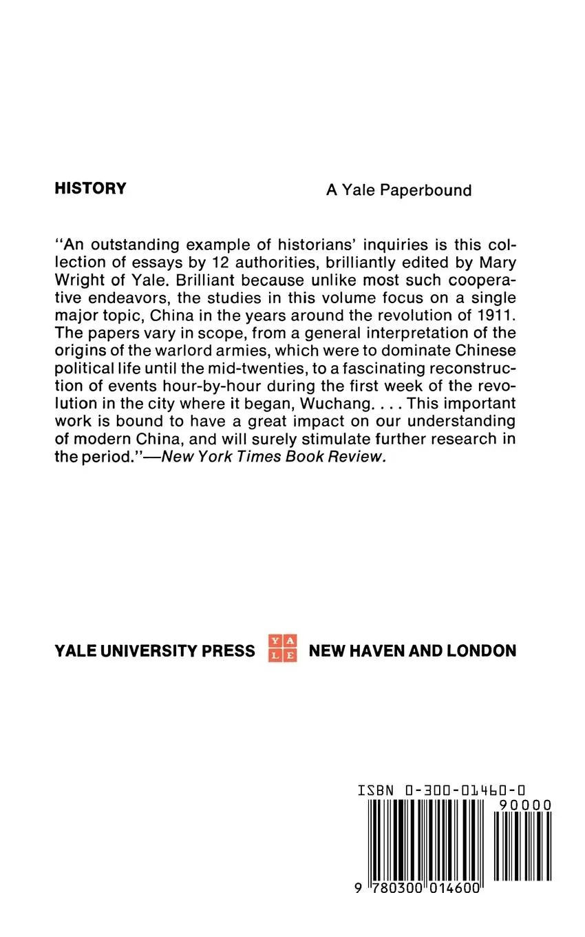 Rückseite: 9780300014600 | China in Revolution | The First Phase, 1900-1913 | Wright | Buch