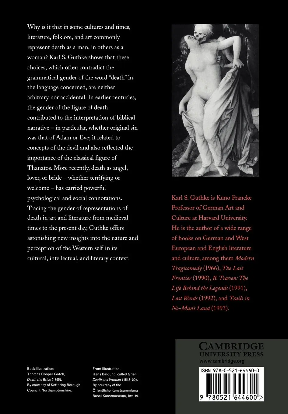 Rückseite: 9780521644600 | The Gender of Death | A Cultural History in Art and Literature | Buch