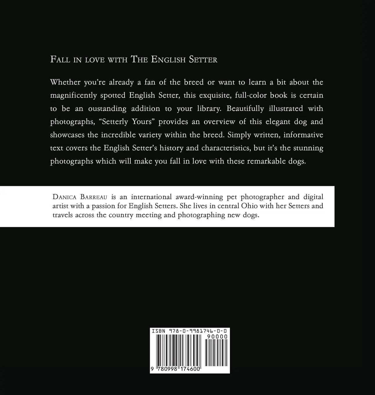 Rückseite: 9780998174600 | Setterly Yours | A Photographic Introduction to The English Setter