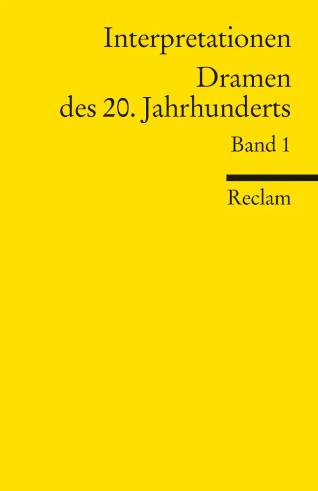 Cover: 9783150094600 | Dramen des 20. Jahrhunderts. Bd.1 | Taschenbuch | 432 S. | Deutsch