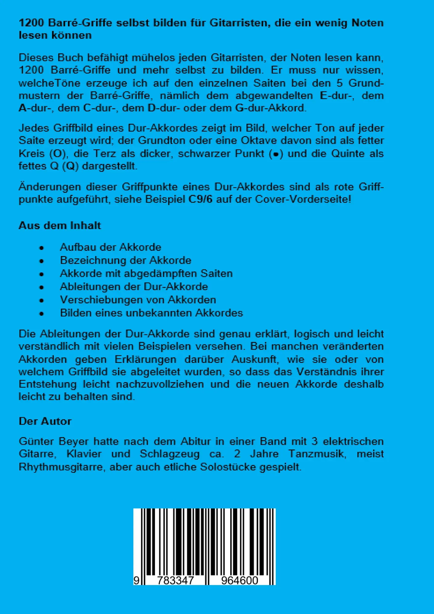Rückseite: 9783347964600 | 1200 Barrégriffe selbst bilden für Gitarristen, die Noten lesen können