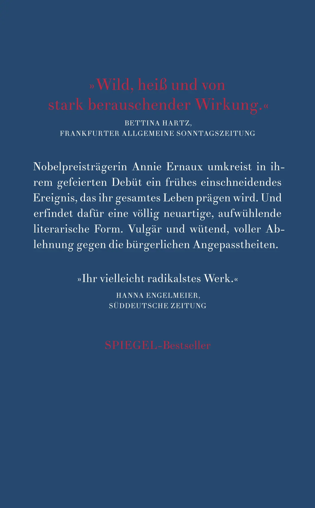 Rückseite: 9783518474600 | Die leeren Schränke | Das Debüt der Nobelpreisträgerin | Annie Ernaux