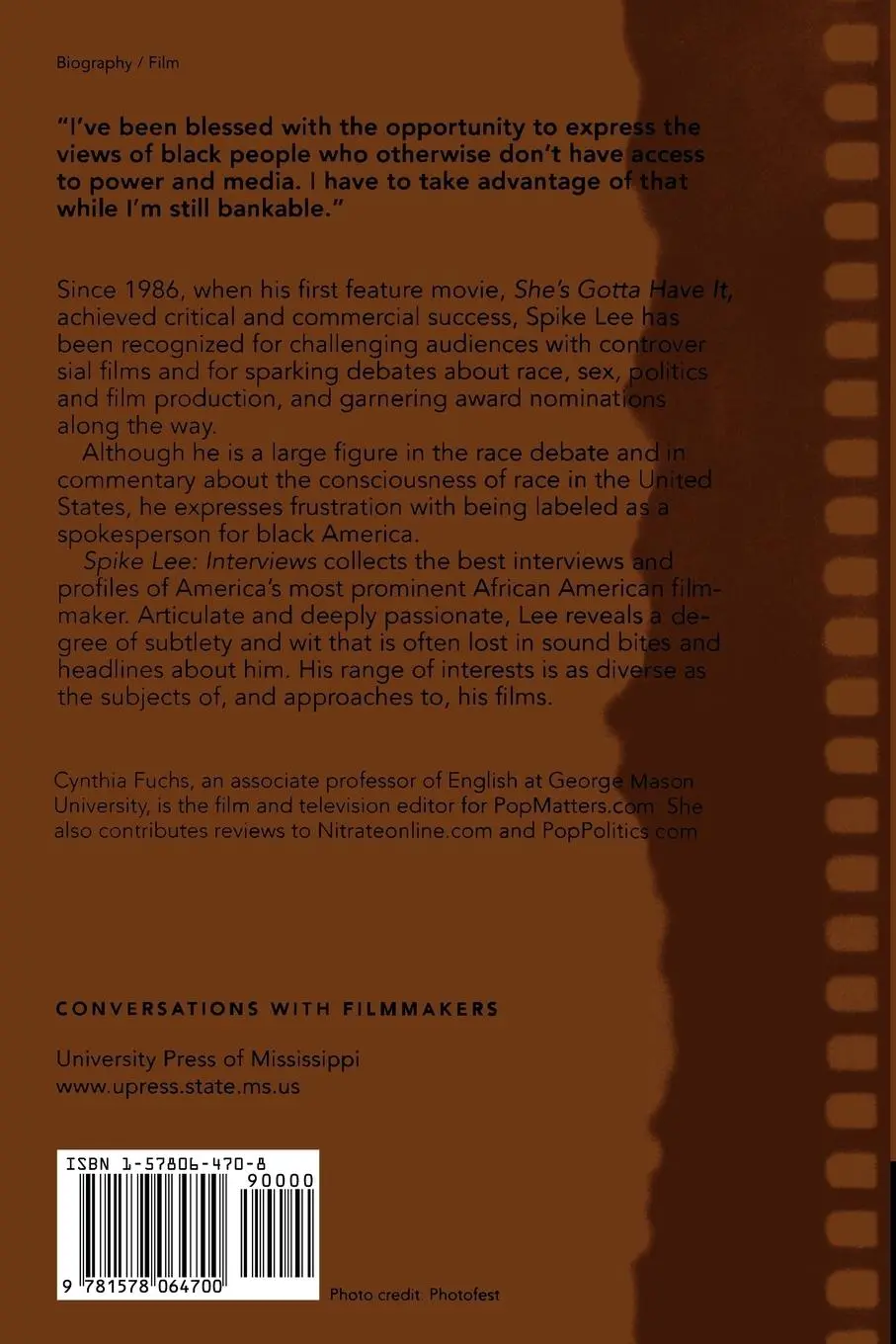 Rückseite: 9781578064700 | Spike Lee | Interviews | Cynthia Fuchs | Taschenbuch | Paperback