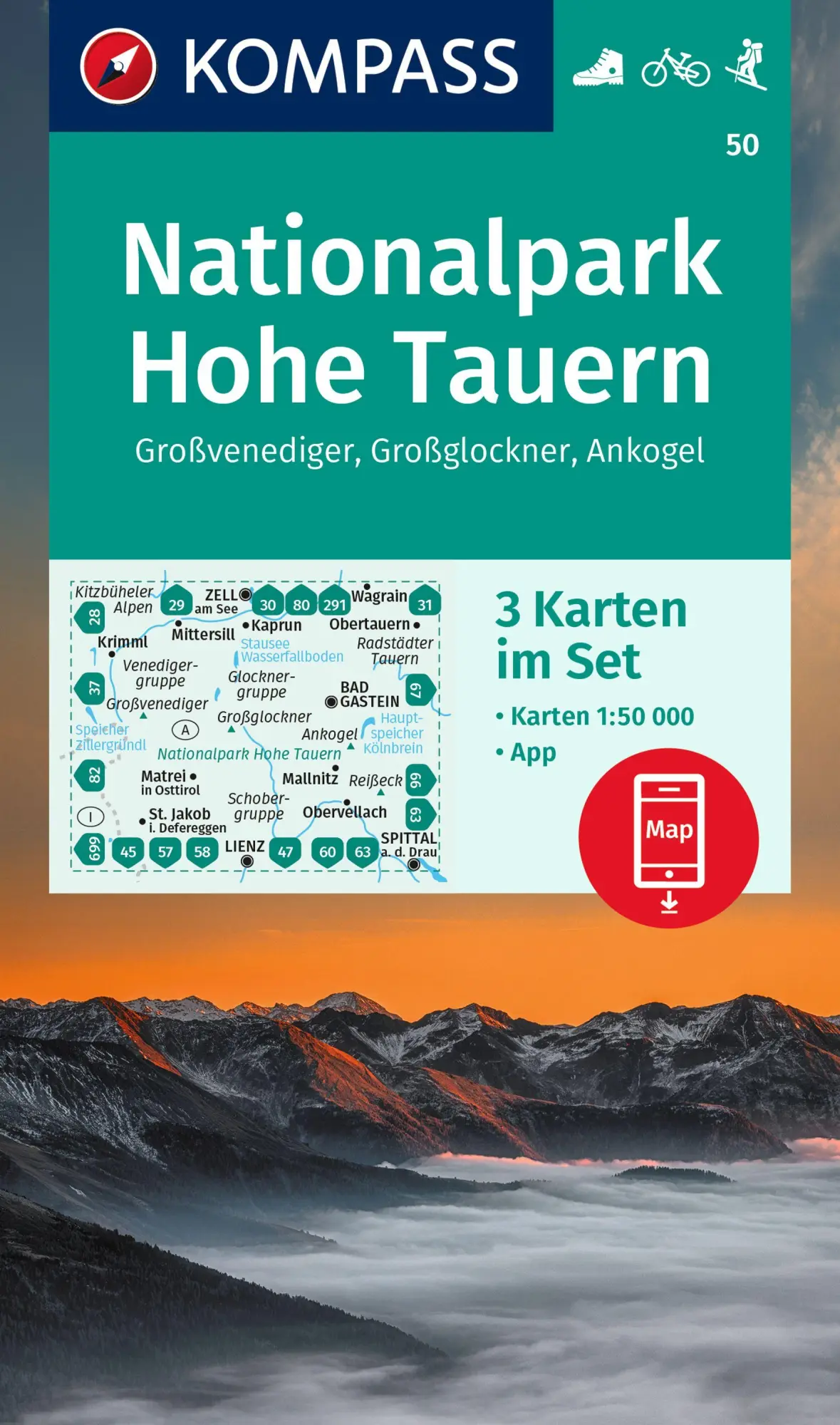 Cover: 9783991214700 | KOMPASS Wanderkarten-Set 50 Nationalpark Hohe Tauern,...