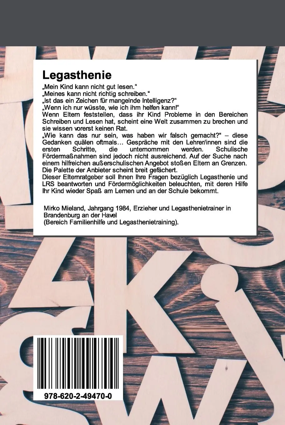 Rückseite: 9786202494700 | Legasthenie | Mirko Mieland | Taschenbuch | Paperback | 108 S. | 2020