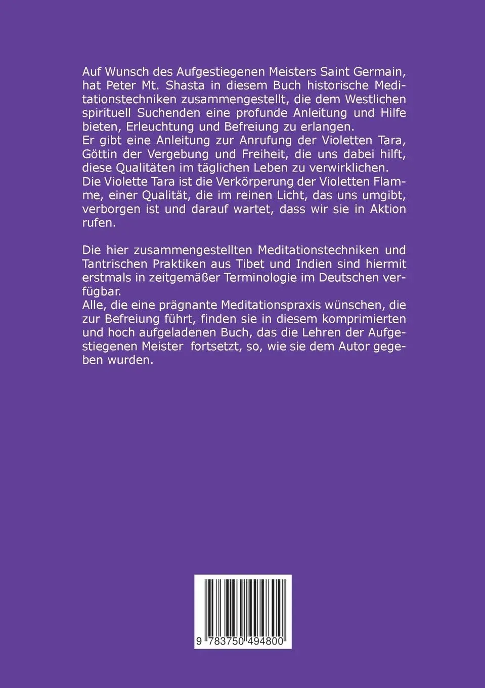 Rückseite: 9783750494800 | Ich bin die Violette Tara | Göttin der Vergebung und Freiheit | Shasta
