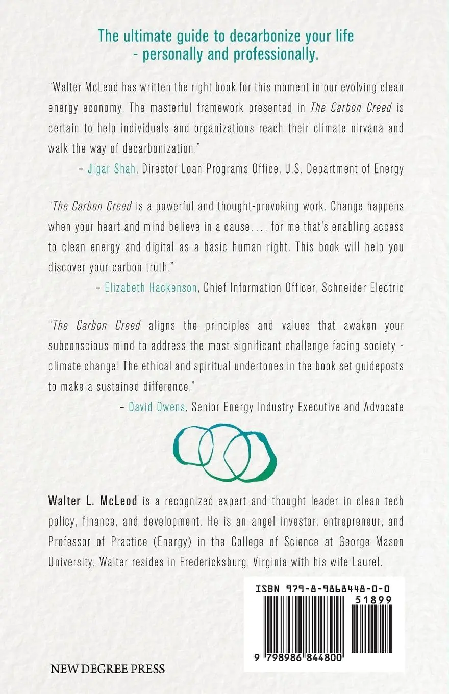 Rückseite: 9798986844800 | The Carbon Creed | 7 Pathways to Zero | Walter L. McLeod | Taschenbuch
