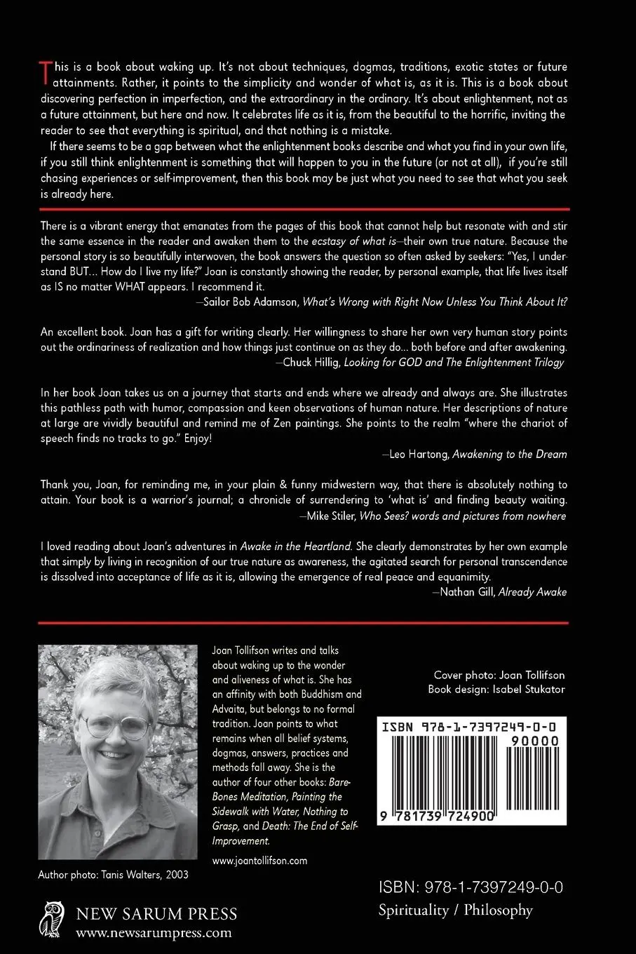 Rückseite: 9781739724900 | Awake in the Heartland | The Ecstasy of What Is | Joan Tollifson