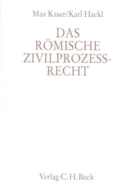 Cover: 9783406404900 | Das römische Zivilprozeßrecht | Max Kaser | Buch | XXXIV | Deutsch
