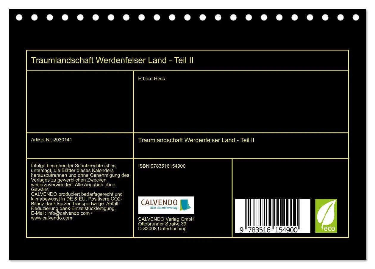 Bild: 9783516154900 | Traumlandschaft Werdenfelser Land - Teil II (Tischkalender 2026 DIN...