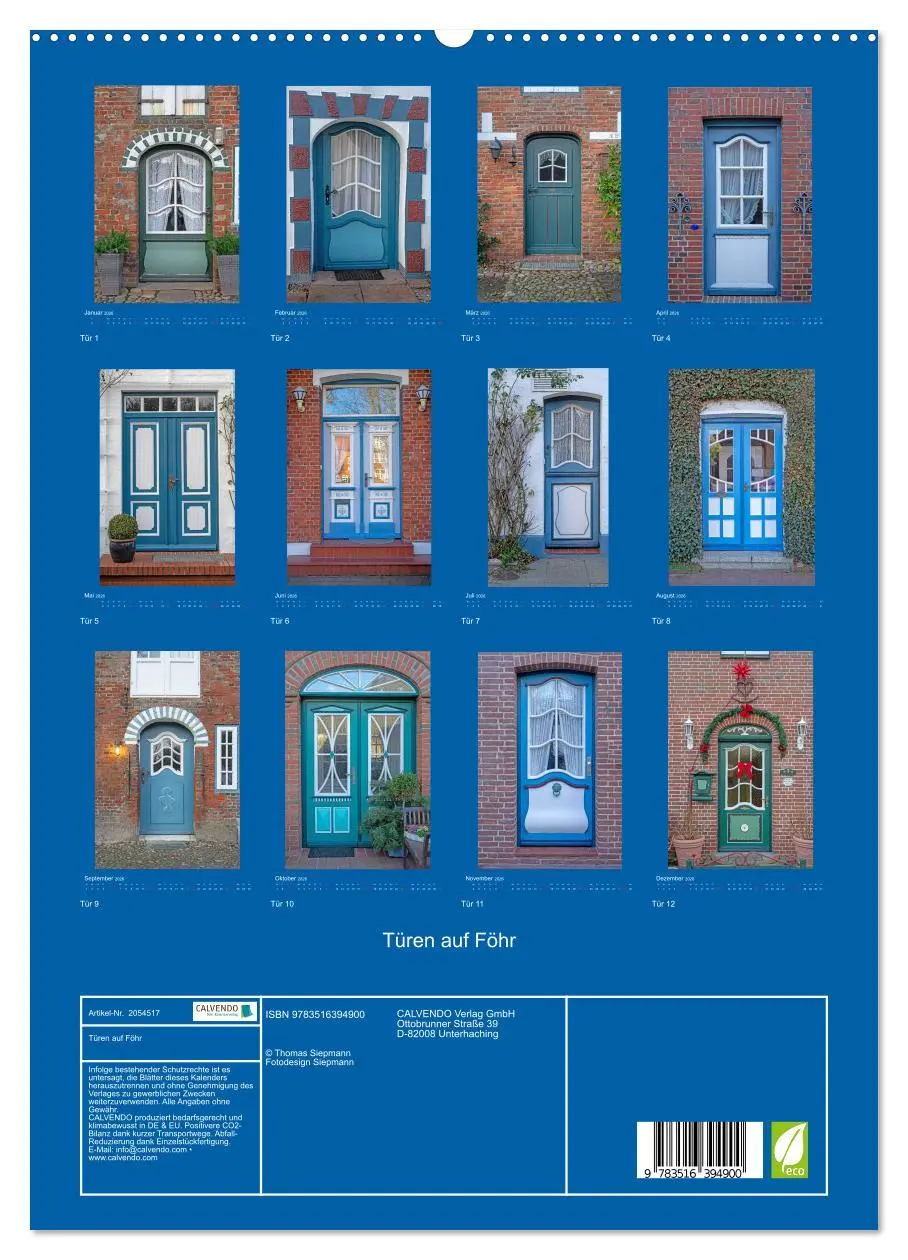 Bild: 9783516394900 | Türen auf Föhr (hochwertiger Premium Wandkalender 2026 DIN A2...