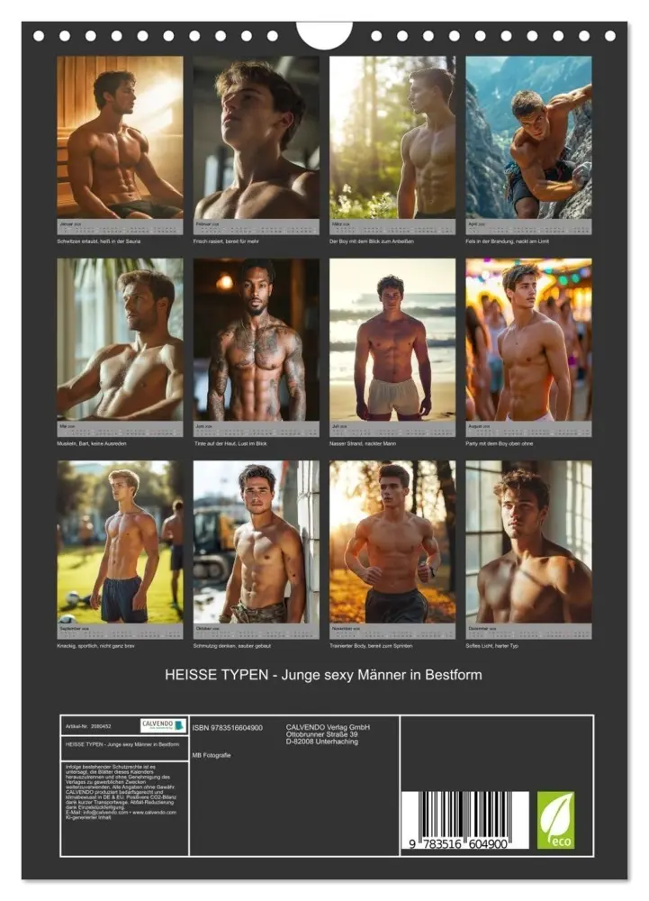 Bild: 9783516604900 | HEISSE TYPEN - Junge sexy Männer in Bestform (Wandkalender 2026 DIN...