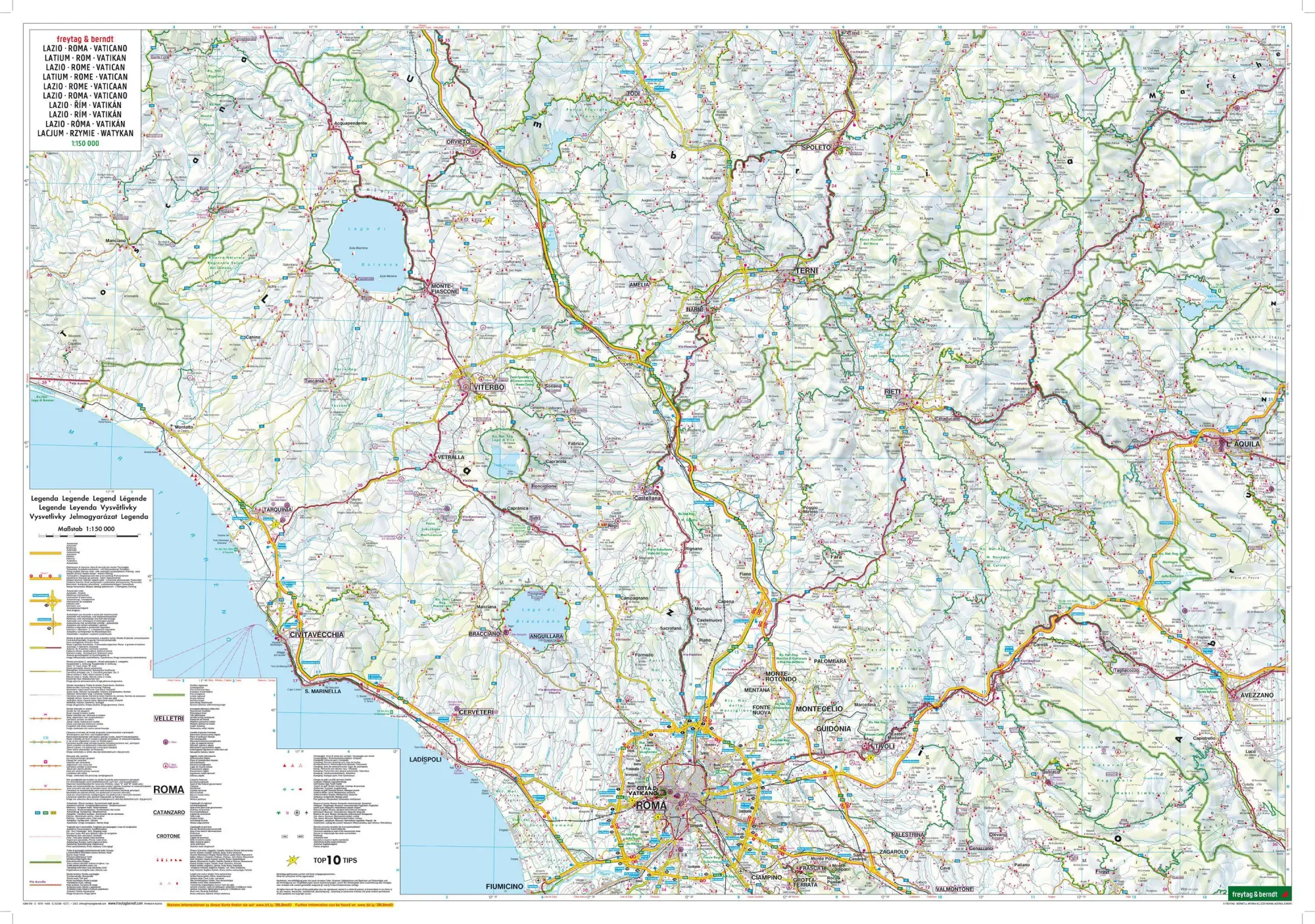 Bild: 9783707914900 | Latium - Rom - Vatikan 1 : 150 000 | (Land-)Karte | Deutsch | 2020