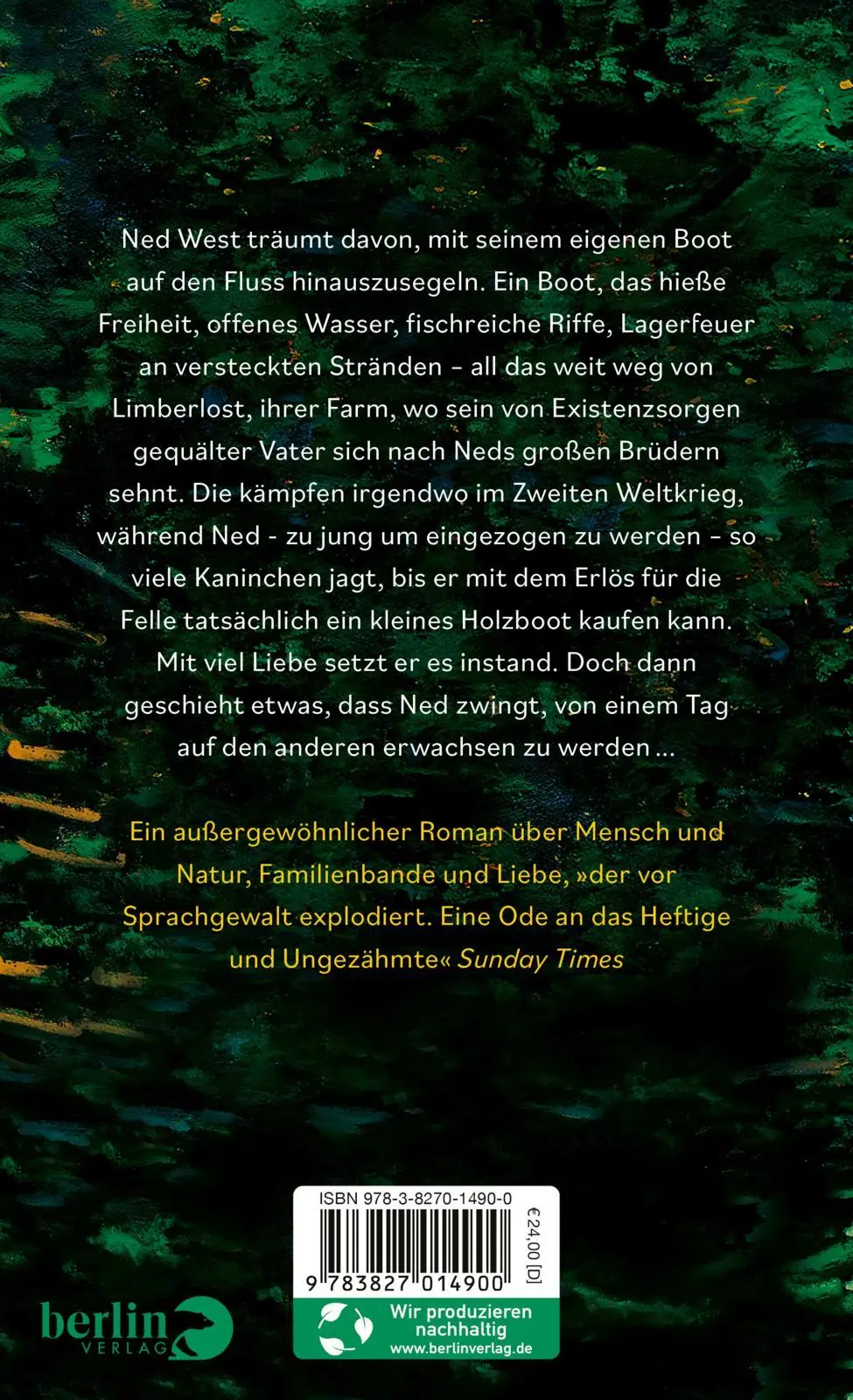 Rückseite: 9783827014900 | Limberlost | Roman coming of Age in Tasmanien | Robbie Arnott | Buch