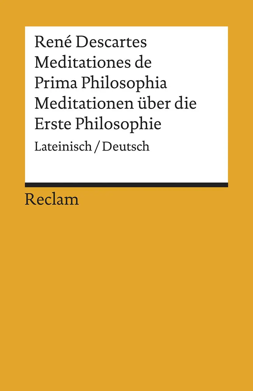 Cover: 9783150195000 | Meditationes de Prima Philosophia / Meditationen über die Erste...